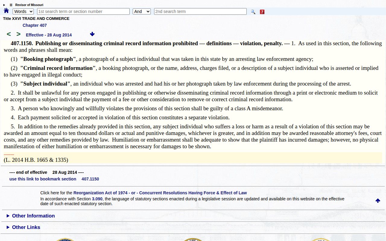 Missouri anti-pay-to-remove statute